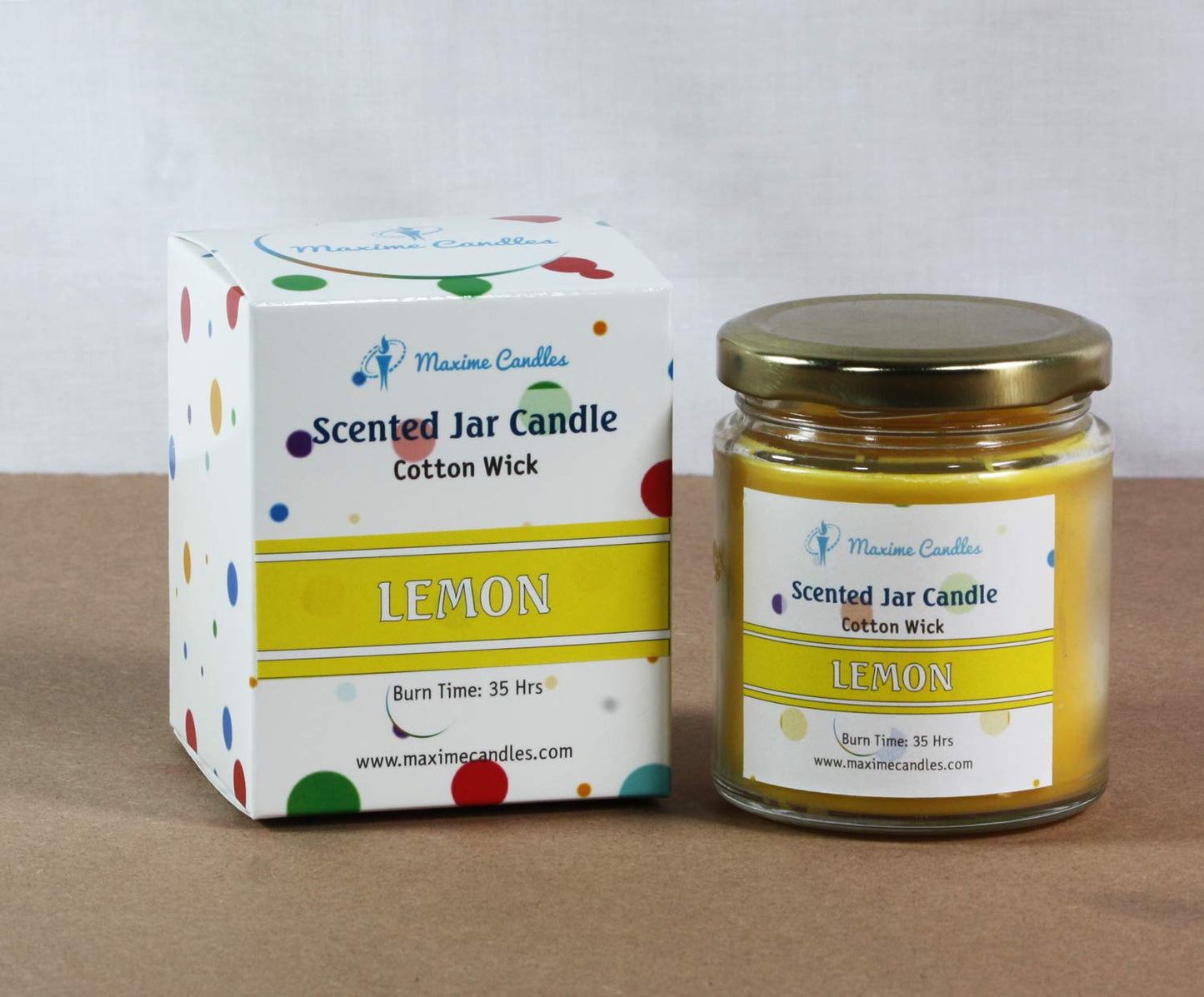 Lemon Fragranced Glass Jar Scented Candle