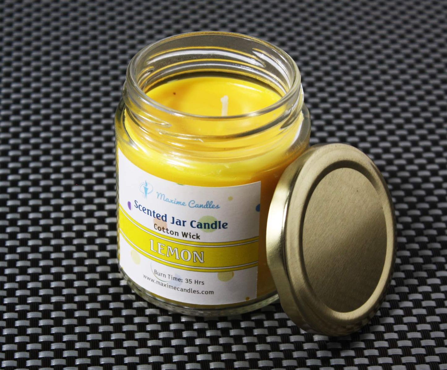 Lemon Fragranced Glass Jar Scented Candle